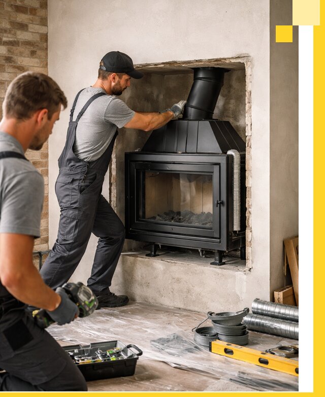 Установка каминных топок в Белореченске: монтаж, подключение