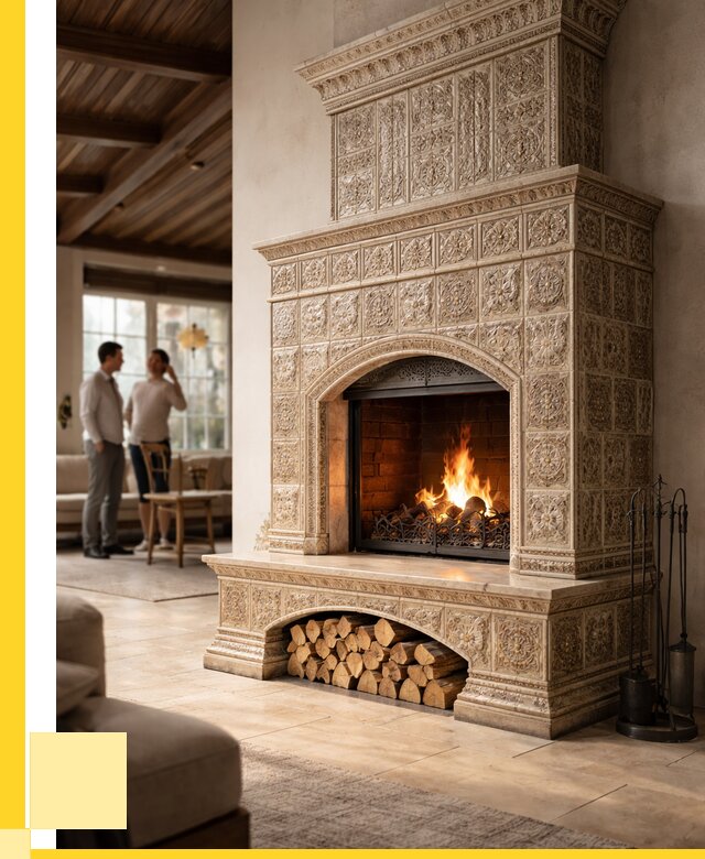 Купить изразцовый камин в Белореченске от 253600 р. | ЭриданБлч