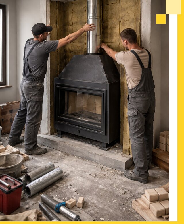Изготовление и монтаж закрытых каминов в Белореченске под ключ