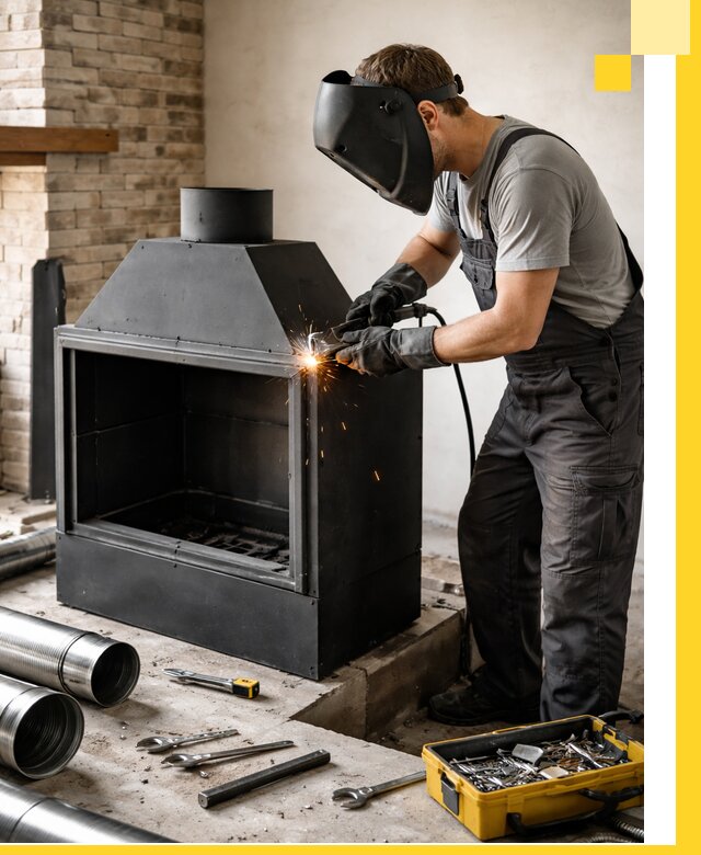 Продажа и установка металлических каминов в Белореченске под ключ