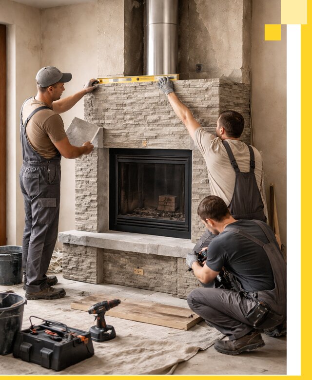 Профессиональный монтаж каминов под ключ в Белореченске для дома