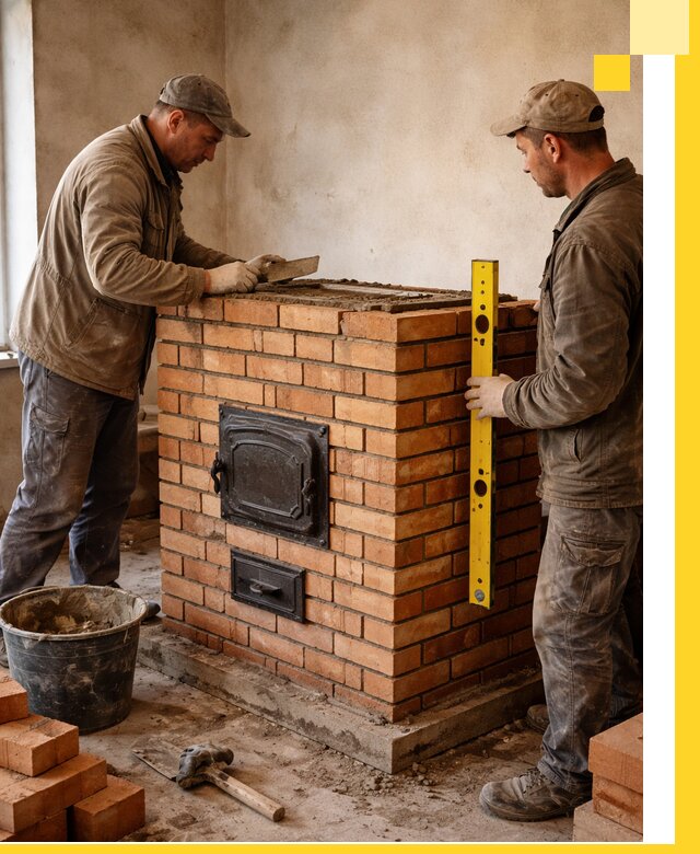 Отопительные печи под ключ в Белореченске, установка и сборка