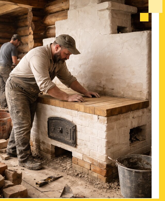 Проектирование и установка русской печи с лежанкой в Белореченске