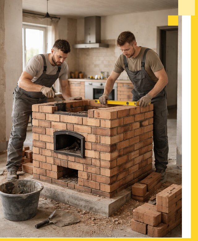 Установка и монтаж печей в частном доме в Белореченске под ключ