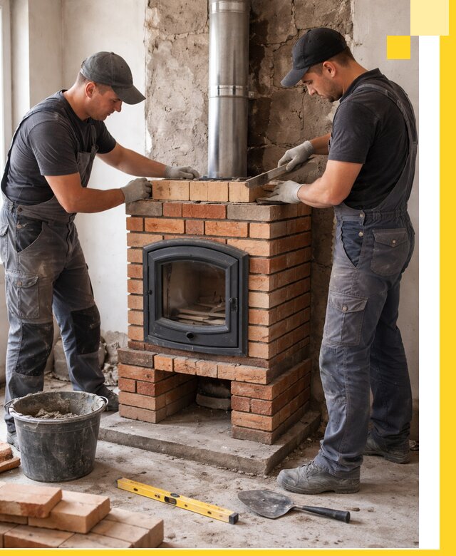 Монтаж печи камина под ключ в Белореченске с гарантией и пусконаладкой