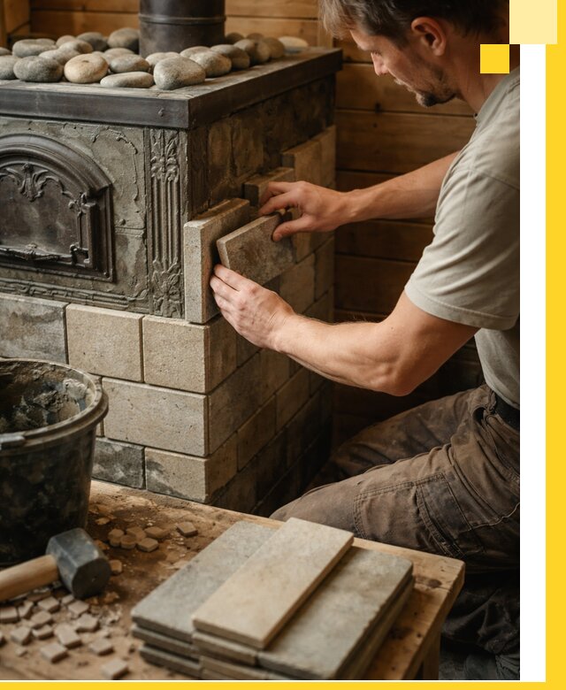 Облицовка банных печей в Белореченске профессиональная отделка