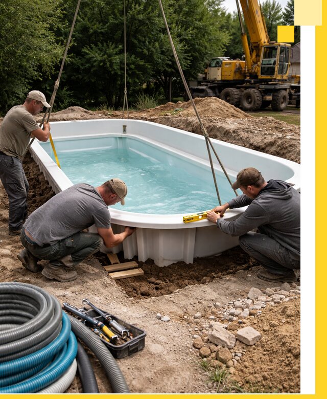 Установка и монтаж композитных бассейнов под ключ в Белореченске