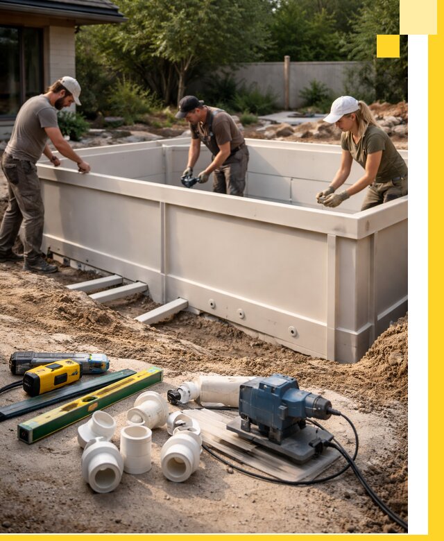 Установка полипропиленовых бассейнов под ключ в Белореченске