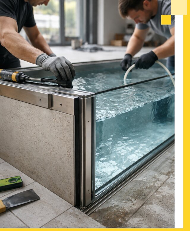 Проектирование и монтаж стеклянных бассейнов в Белореченске