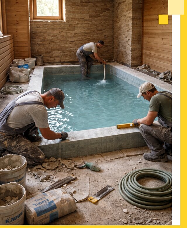 Проектирование и строительство бассейнов для бани в Белореченске