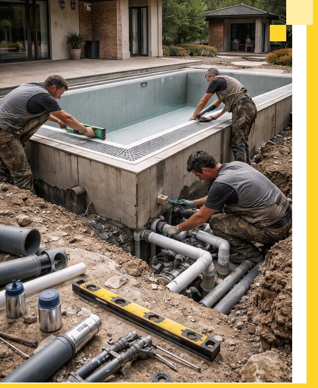 Строительство переливных бассейнов в Белореченске под ключ