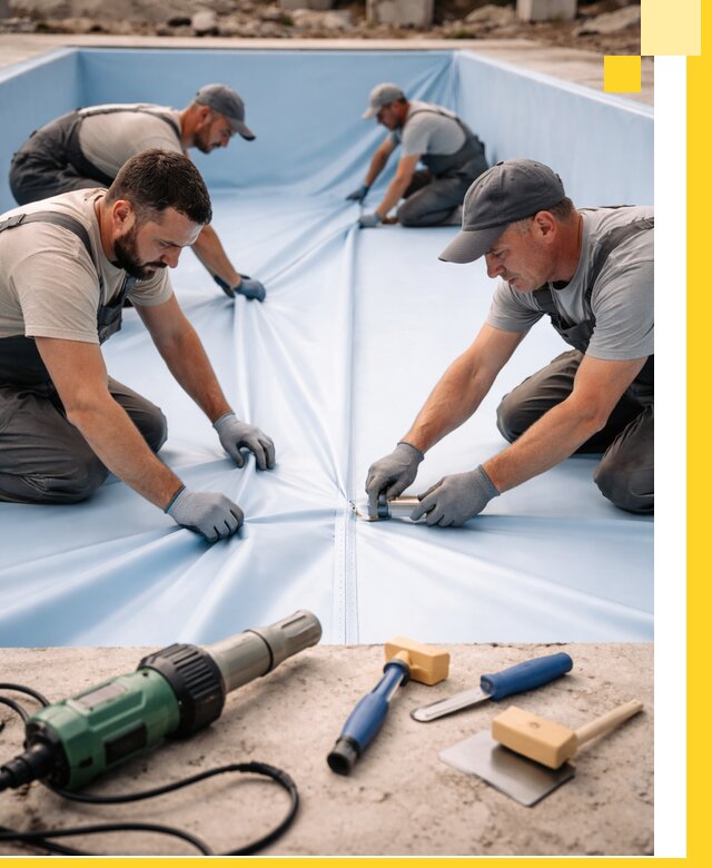 ПВХ пленка для бассейнов с монтажом и гарантией в Белореченске