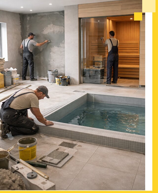 Проектирование и строительство сауны с бассейном в Белореченске