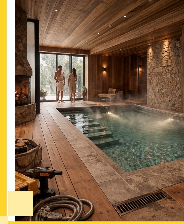 Проекты бань с бассейном под ключ в Белореченске от 76080 р., ЭриданБлч