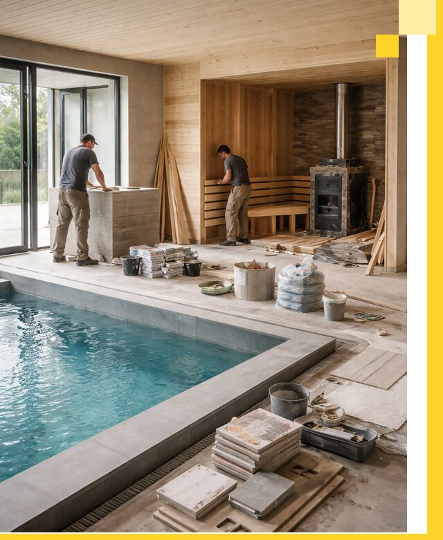 Проектирование и строительство бань с бассейном в Белореченске