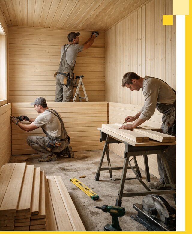 Обшивка саун в Белореченске из натуральной древесины под ключ