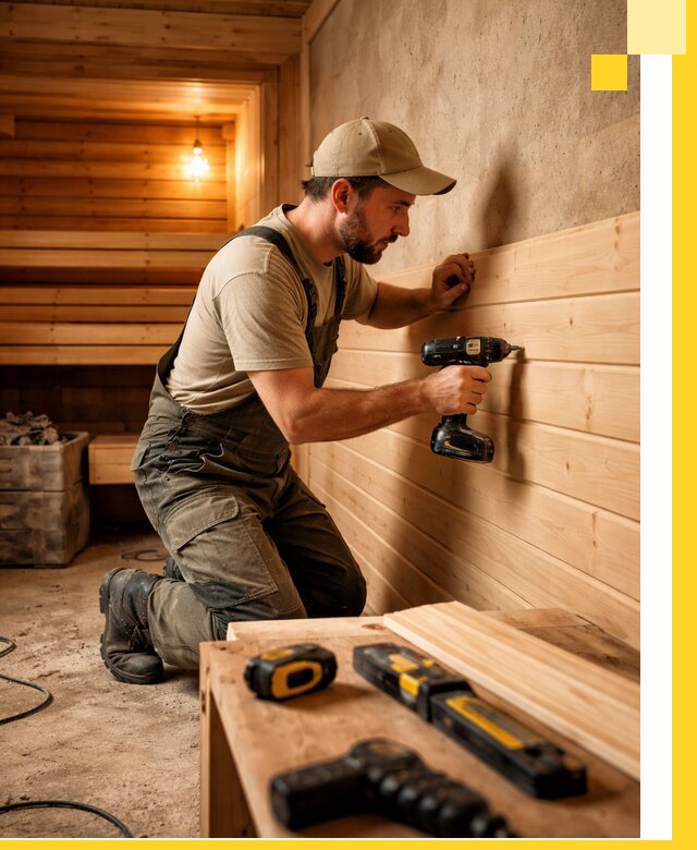 Профессиональная внутренняя отделка бани в Белореченске под ключ