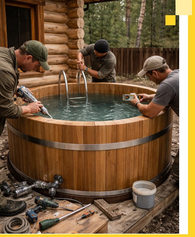 Строительство бань с купелью под ключ и отделкой в Белореченске