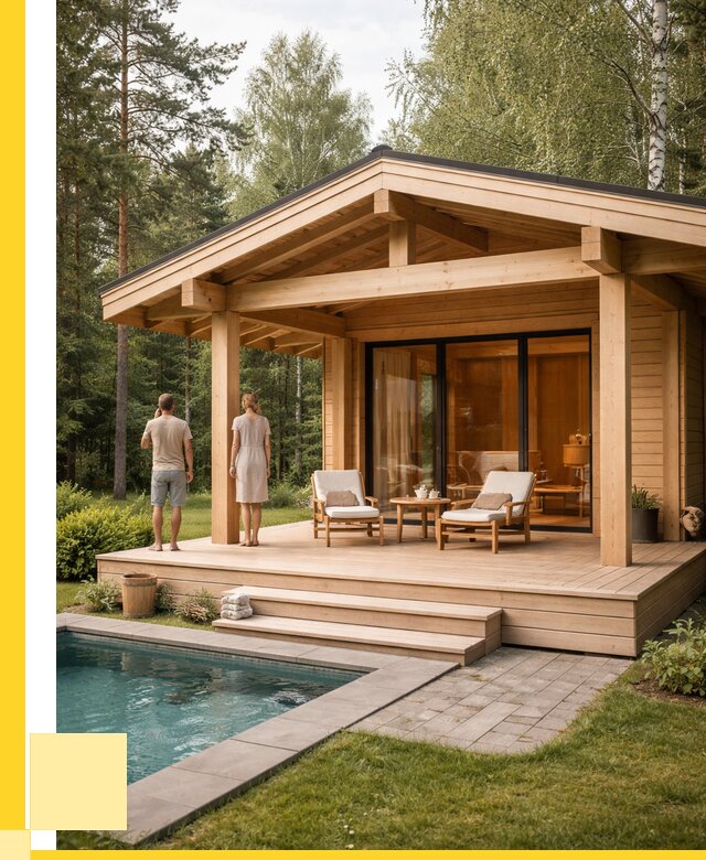 Бани с террасой под ключ в Белореченске от 608640 р. | ЭриданБлч