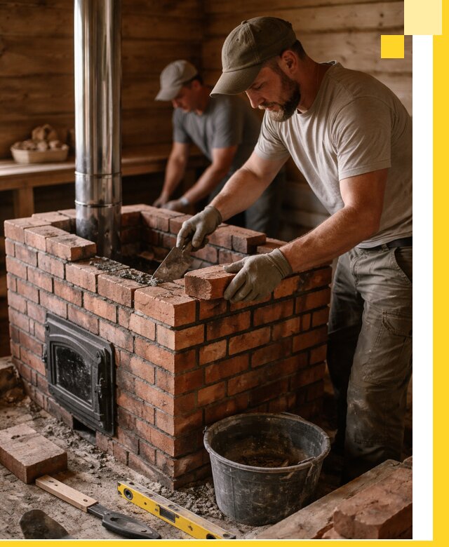 Кирпичные печи для бани под ключ в Белореченске, проект и монтаж