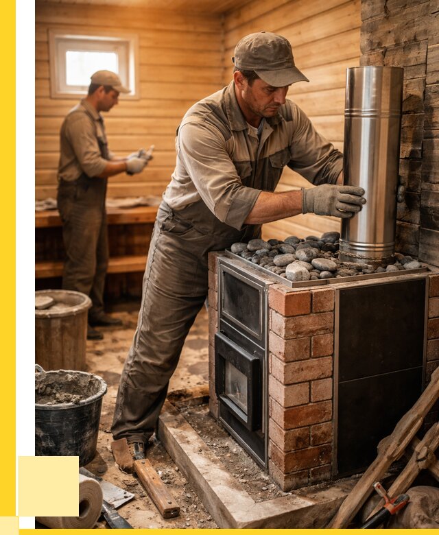 Монтаж печи в бане под ключ в Белореченске от 20288 р. | ЭриданБлч