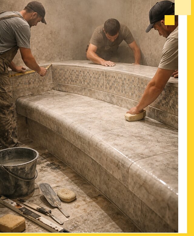 Изготовление и установка сидений для хамама в Белореченске